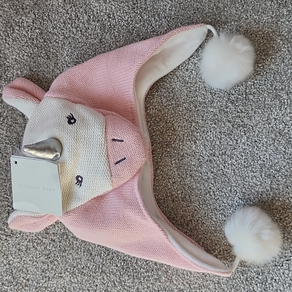 NWT Elegant Baby Unicorn Hat 0-12m